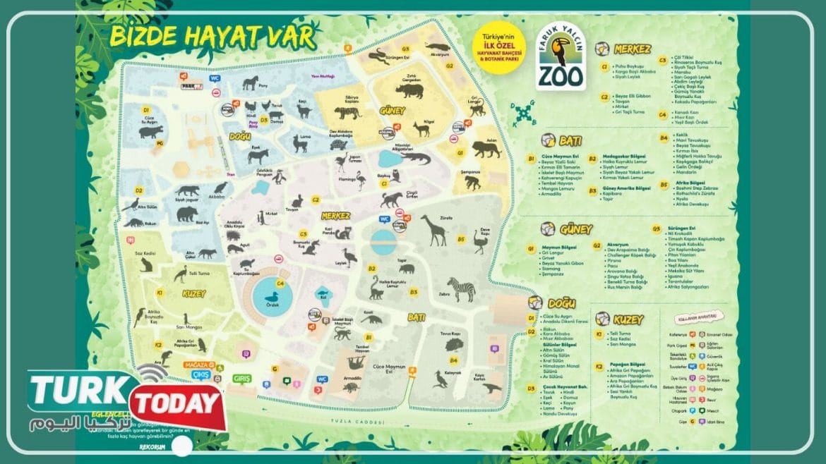 خريطة حديقة حيوانات في اسطنبول - فاروق يالجين
